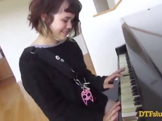 YHIVI shows OFF PIANO SKILLS FOLLOWED BY ROUGH x rated film AND CUM OVER HER FACE! - Featuring: Yhivi / James Deen