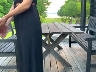 Sex with stepdaughter before she leaves to school - morning outdoor quickie&comma; projectsexdiary